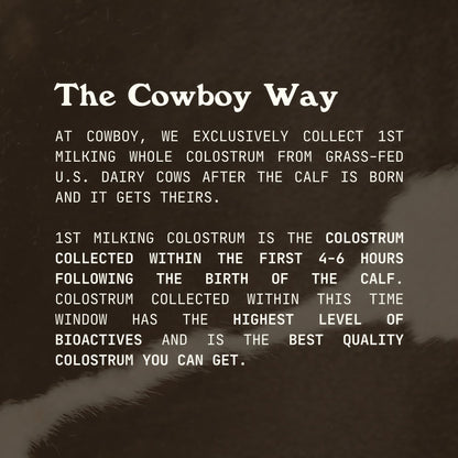 Cowboy Colostrum Powder Supplement for Gut Health Vanilla 40 Servings