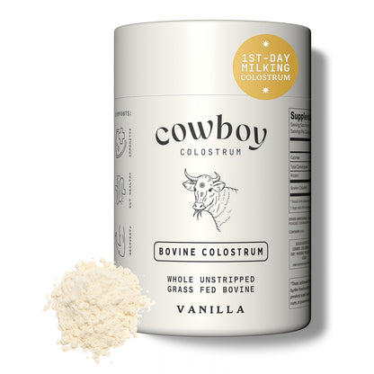 Cowboy Colostrum Powder Supplement for Gut Health Vanilla 40 Servings