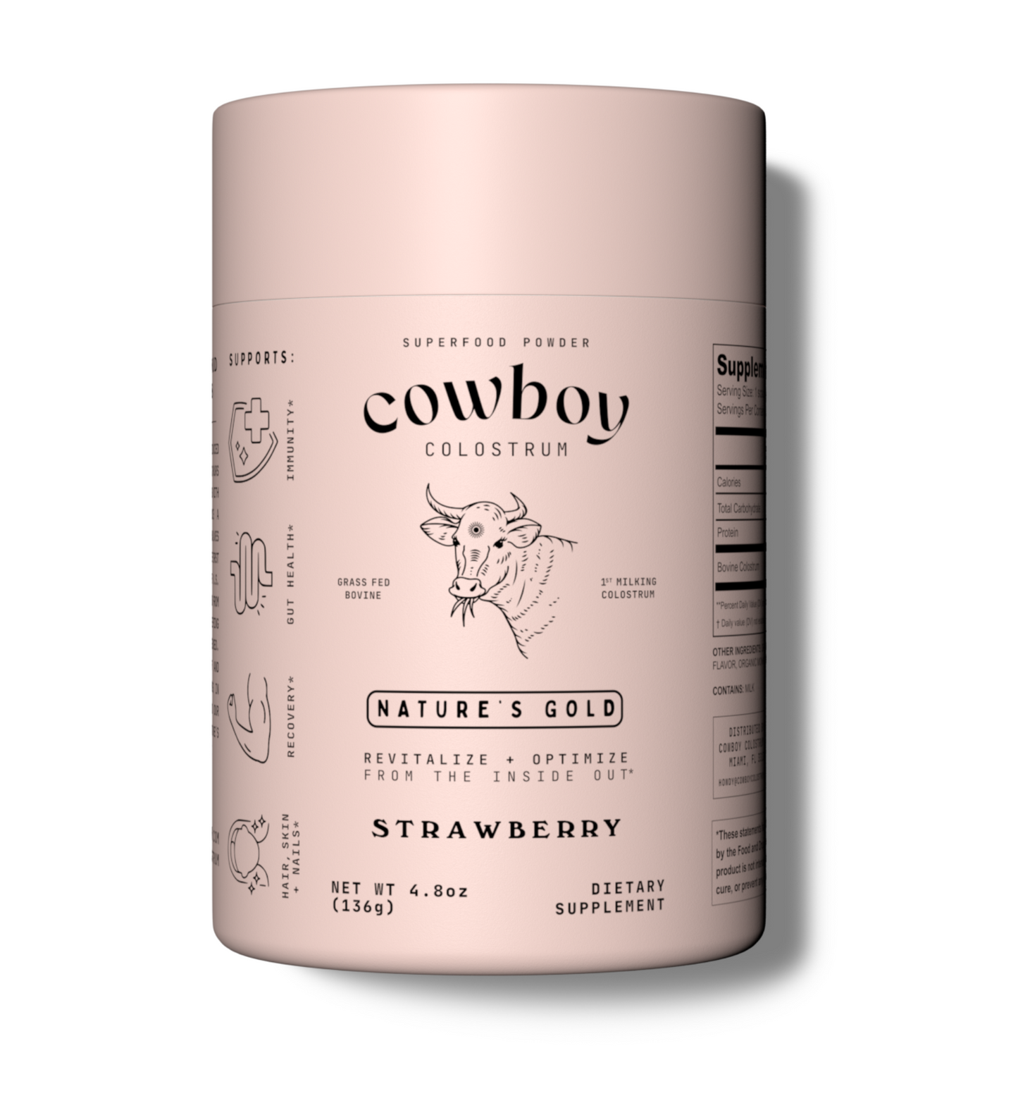 Cowboy Colostrum Powder Supplement for Gut Health Vanilla 40 Servings