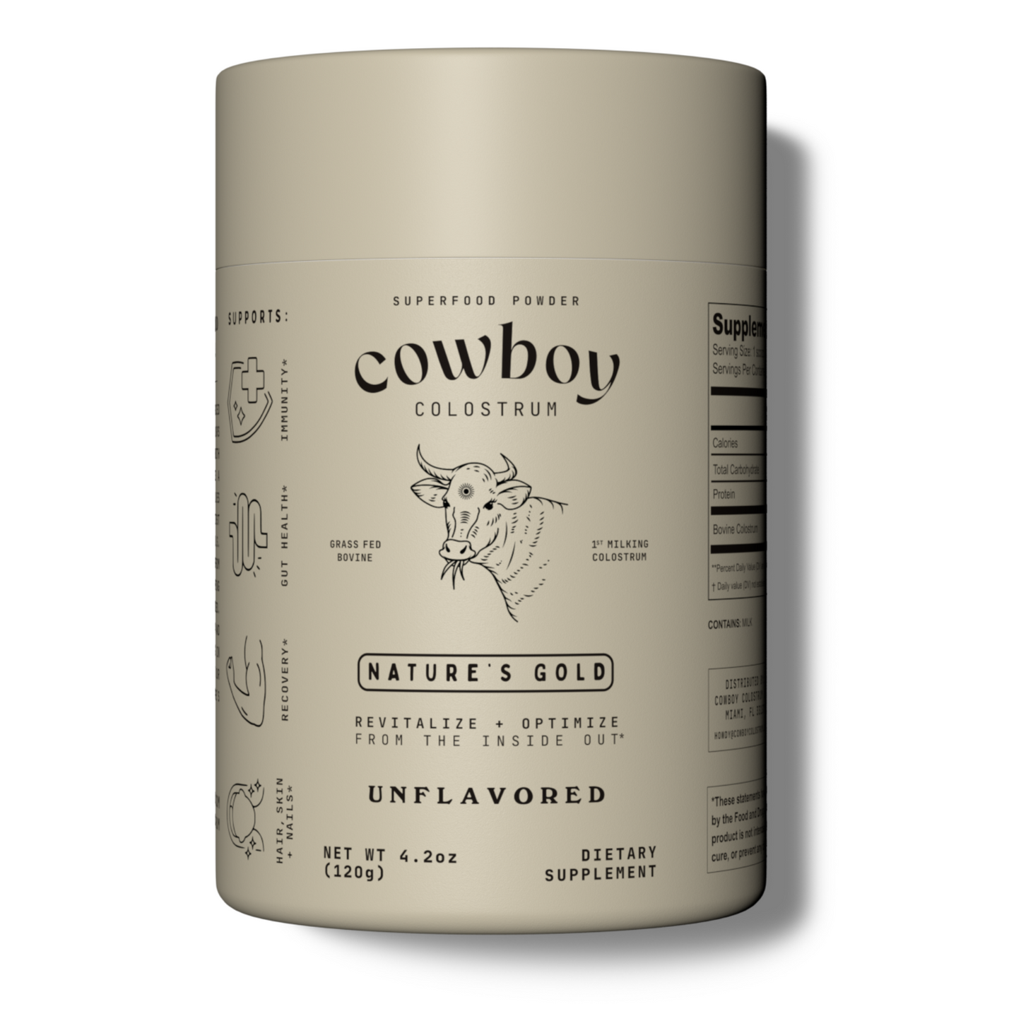 Cowboy Colostrum Powder Supplement for Gut Health Vanilla 40 Servings