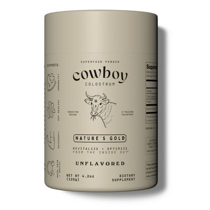 Cowboy Colostrum Powder Supplement for Gut Health Vanilla 40 Servings